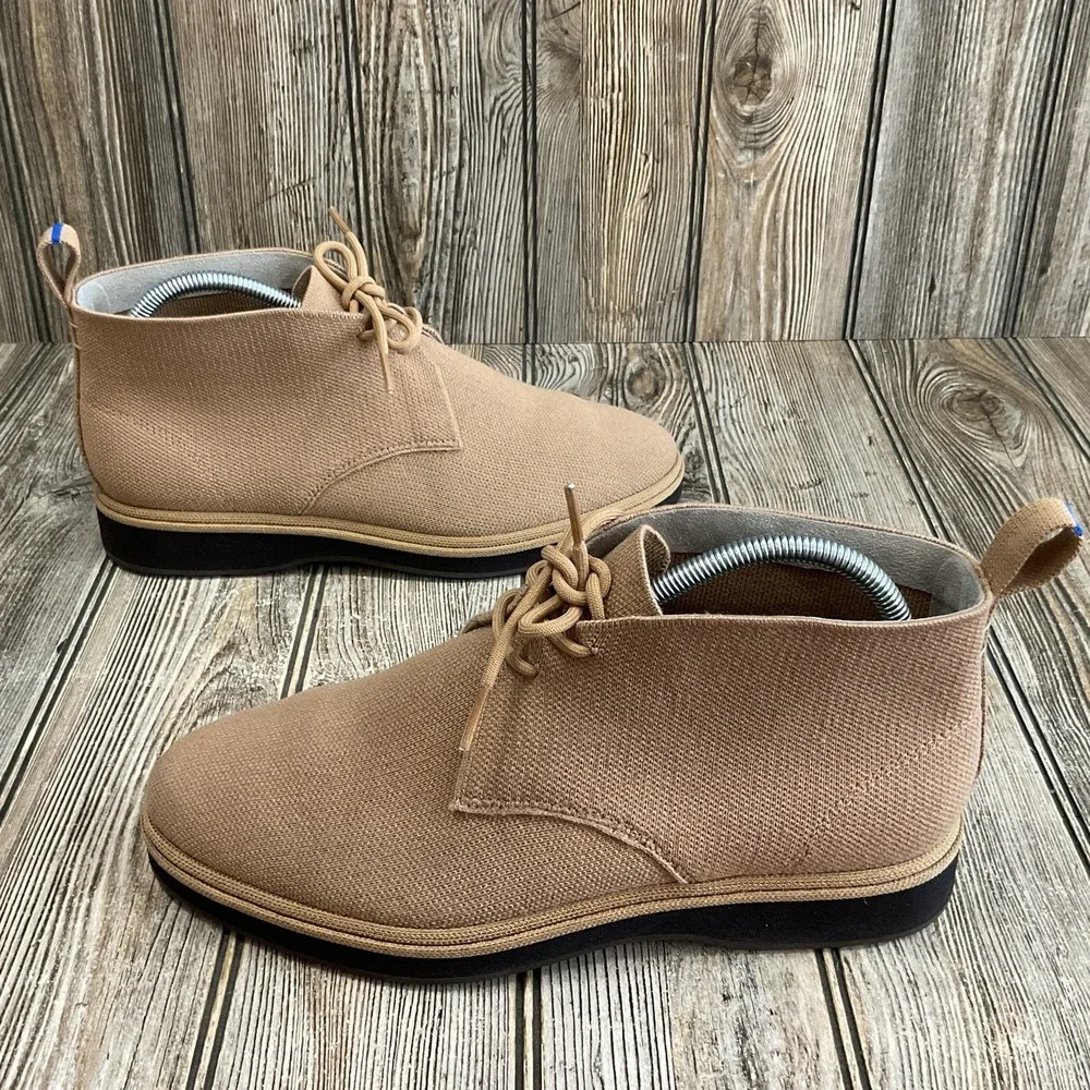 Rothy's Chukka Lace Up Textile Casual Fashion Boots Khaki Tan Men's Size 8.5